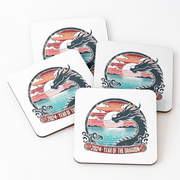 Item preview, Dragon Over Sunset Sea - 2024 Year of the Dragon designed and sold by MAPDDesigns.