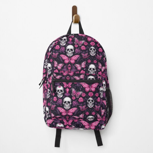 Item preview, Skulls and butterflies, beautiful death in pink and purple designed and sold by NuttyCottage.