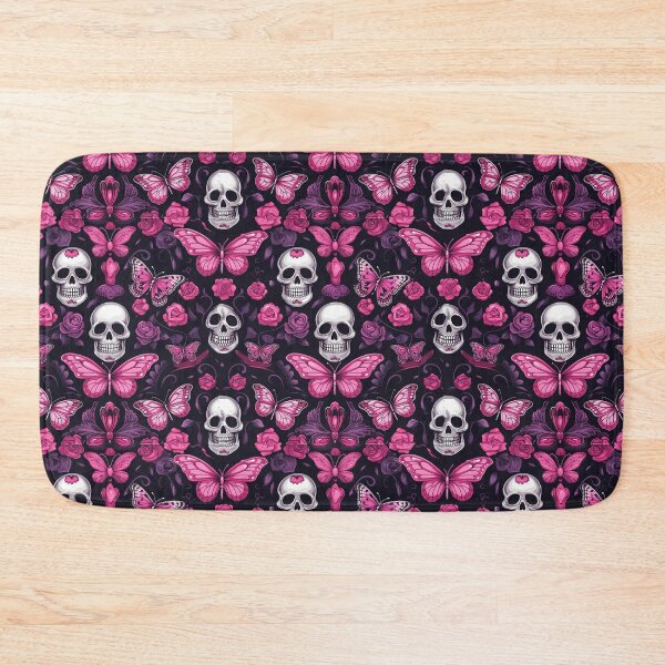 Item preview, Skulls and butterflies, beautiful death in pink and purple  designed and sold by NuttyCottage.