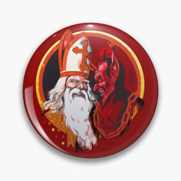 Item preview, Dynamic Duo Santa and Krampus Offer Rewards and Punishment to Nice and Naughty Children designed and sold by 1Timothy523.