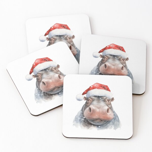 Item preview, Hippo with Santa hats  designed and sold by Konkam.