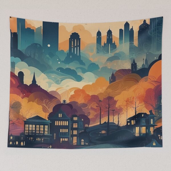 Artikelvorschau, 005 Silhouettes of Colorful City Buildings and Landmarks entworfen und verkauft von Alexis Art Collection.