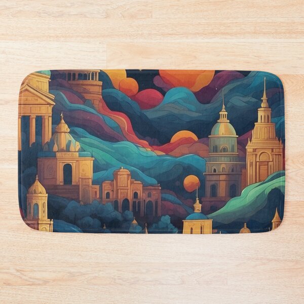 Item preview, 007 Silhouettes of Colorful City Buildings and Landmarks designed and sold by Alexis Art Collection.