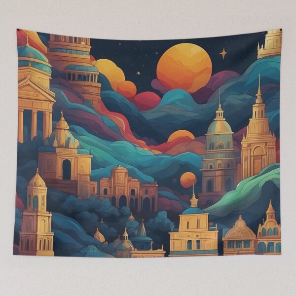 Artikelvorschau, 007 Silhouettes of Colorful City Buildings and Landmarks entworfen und verkauft von Alexis Art Collection.