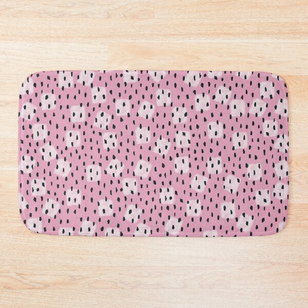Item preview, Abstract Pink Black & White Paint Brush Strokes & Spots Pattern designed and sold by theprintwitch.