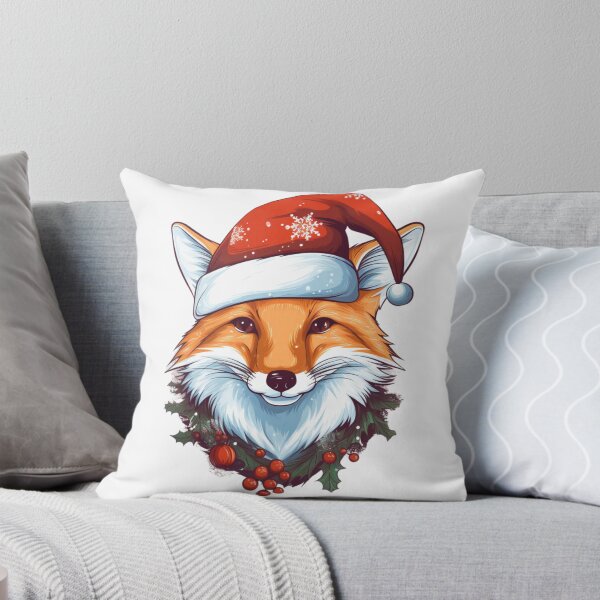 Item preview, Christmas fox wearing a Santa hat designed and sold by KandaShopTH.