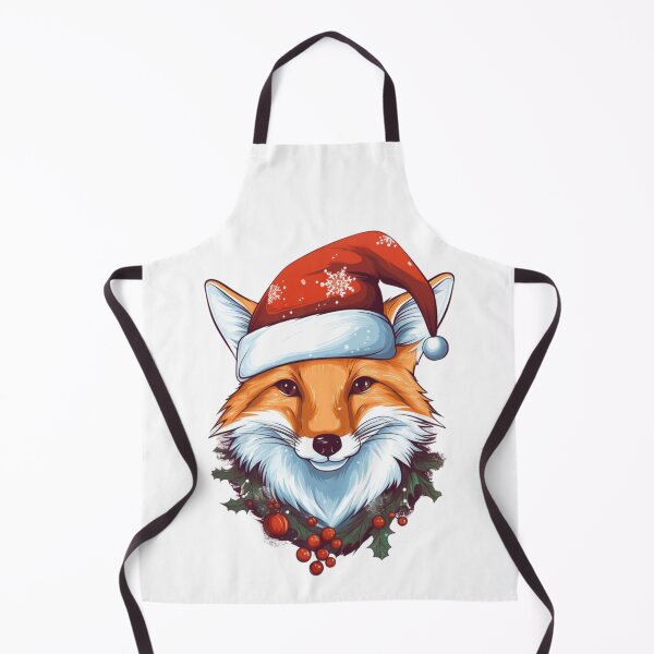 Item preview, Christmas fox wearing a Santa hat designed and sold by KandaShopTH.