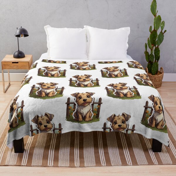 Item preview, Terrier Bliss in Flower Meadow - Playful Doggy Delight designed and sold by PureGlee.