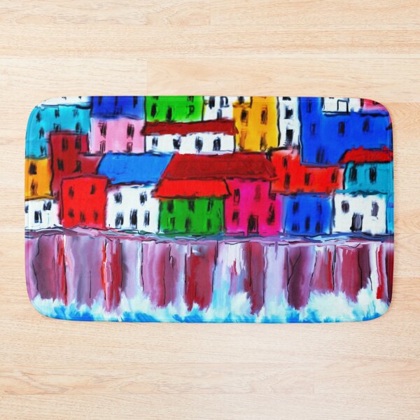 Item preview, Small colourful village on the edge of a cliff. designed and sold by EJCairns.