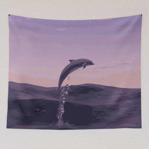 Item preview, Dolphin Illustration - Pink Sunset designed and sold by OG-Graphics.