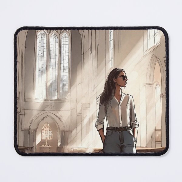 Item preview, Colour sketch of a lady standing in a church designed and sold by ailia-hikaru.