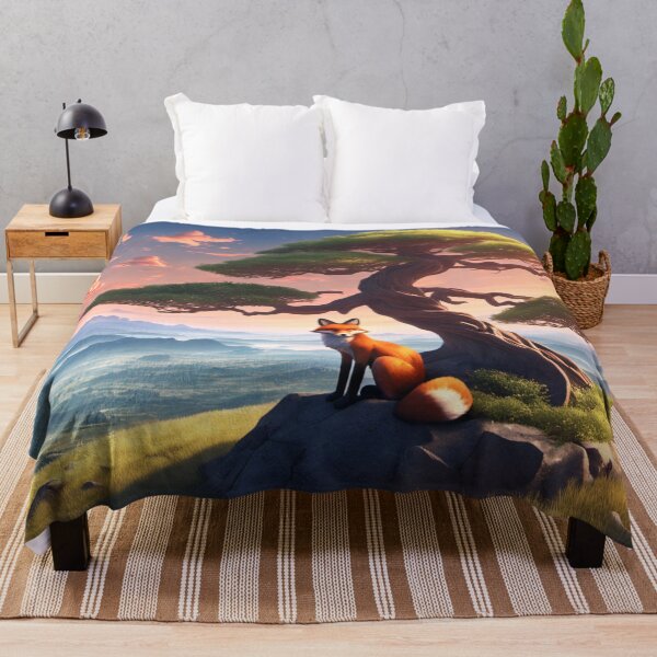 Item preview, The Fox Relaxes at Sunrise, Asian Landscape, Bonsai designed and sold by Salimgor Hangaround Music.