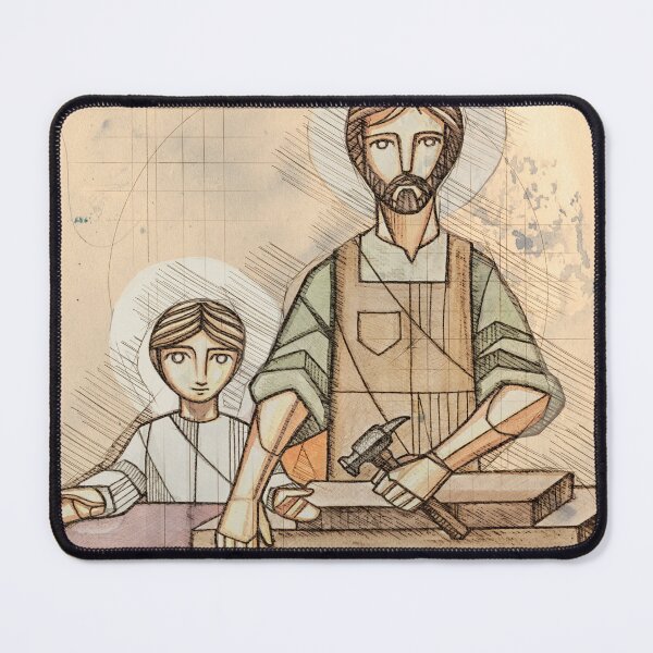 Item preview, Jesus as child and Saint Joseph working as carpenters designed and sold by Iknu art.