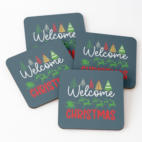 Item preview, Welcome Christmas | Santa's Sleigh & Christmas Trees designed and sold by Jollys-ArtShop.