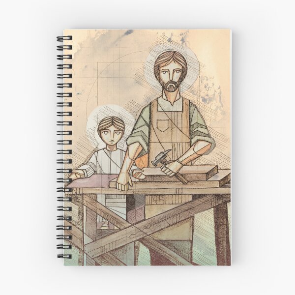 Item preview, Jesus as child and Saint Joseph working as carpenters designed and sold by Iknu art.