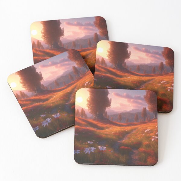 Item preview, Summer landscape with flower meadow in the sunset designed and sold by Salimgor Hangaround Music.