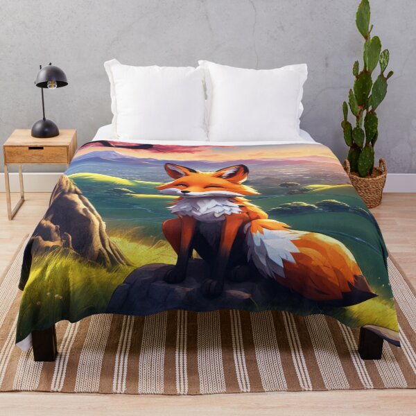 Item preview, Anime fox relaxes at sunrise, Asian landscape, bonsai designed and sold by Salimgor Hangaround Music.