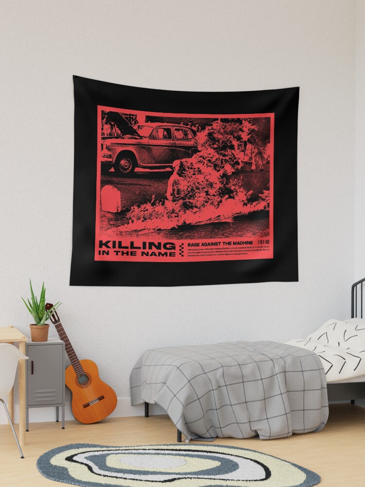 Killing In The Name. Rage Against The Machine Album Graphic Design. Tapestry for Sale by FriskySloths Redbubble