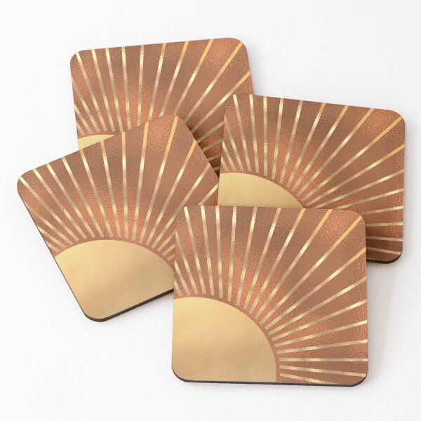 Item preview, golden sunrise on copper background designed and sold by Taloory.