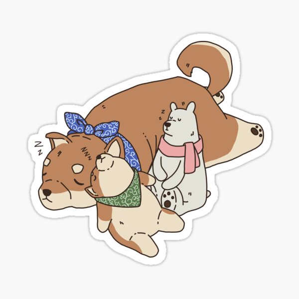 Item preview, Shiba Inu Dog and Polar Bear Sleeping designed and sold by SendSunshineCa.