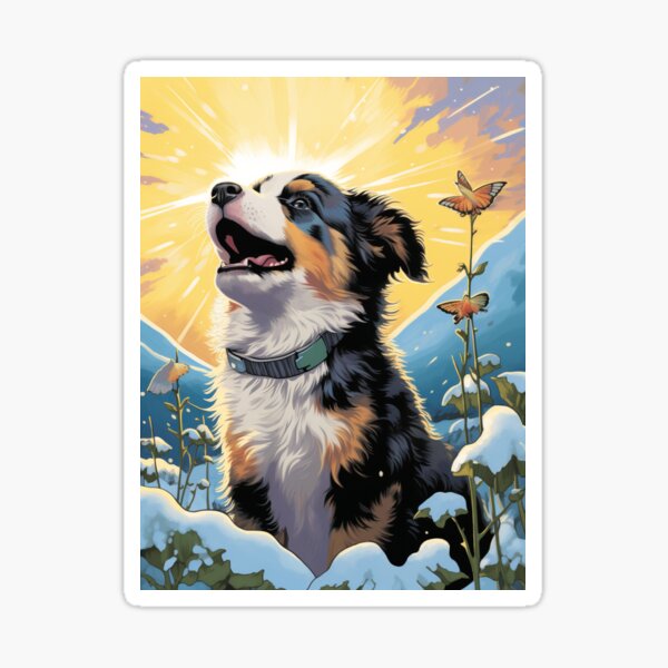Item preview, Australian Shepherd With Dawn designed and sold by SallieIrma.