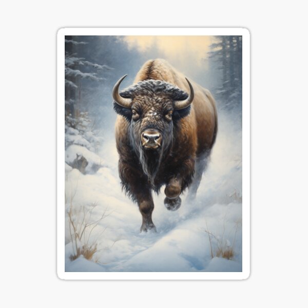 Item preview, Buffalo In The Snowy Forest designed and sold by SallieIrma.
