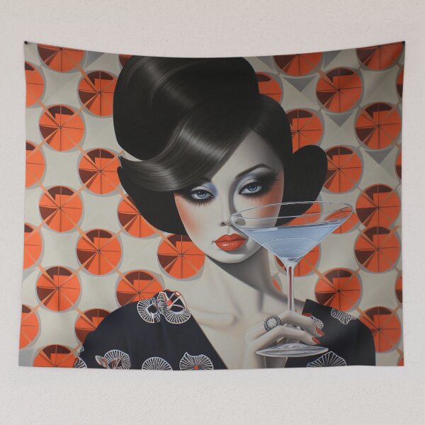 Item preview, Shanghai Smoking Girl with Cocktail designed and sold by Meeheemaha.