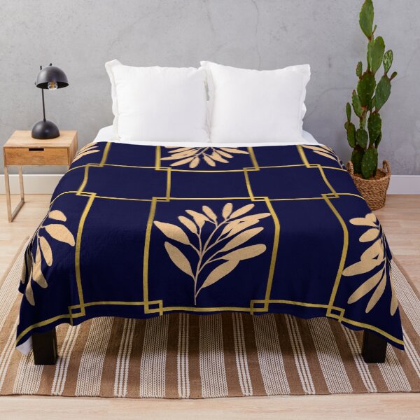 Aperçu de l'œuvre motif de feuille géométrique indigo créée et vendue par Taloory.