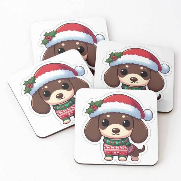 Item preview, Chibi Dachshund in Christmas designed and sold by City0fDreams.