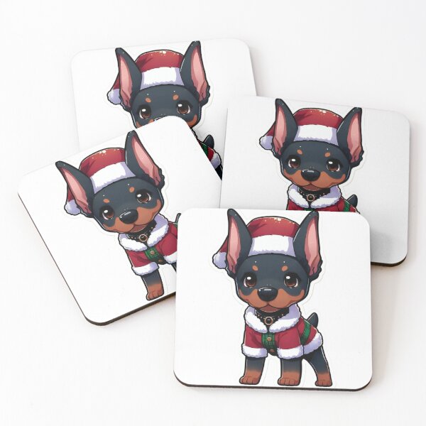 Aperçu de l'œuvre Chibi Dobermann à Noël créée et vendue par City0fDreams.