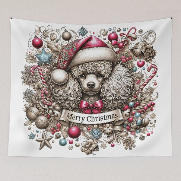 Item preview, Poodle Merry Christmas designed and sold by IM Hunter.