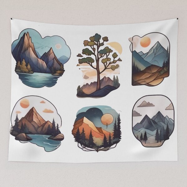 Item preview, Landscape Fantasia: Abstract Artistry in Mountains, Deserts, and Forests (219) designed and sold by WASjourney.