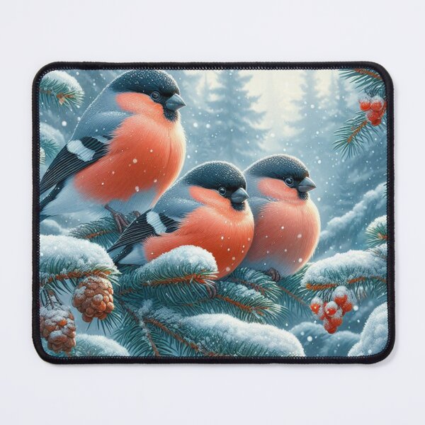 Item preview, Bullfinch Birds in the Winter Aura designed and sold by Azrora.