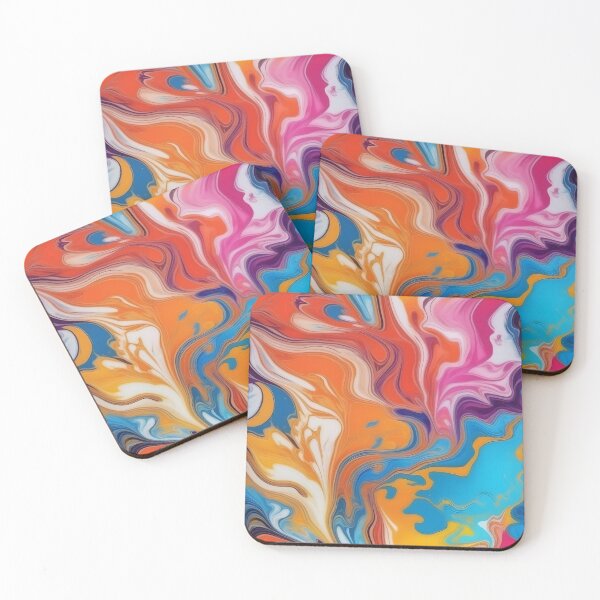 Item preview, Colorful water marbling pattern,suminagashi designed and sold by patterncrow.