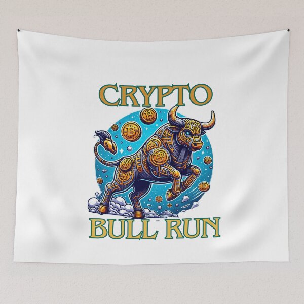 Item preview, Bullrun crypto bull bitcoin designed and sold by GalaxyGraffiti.