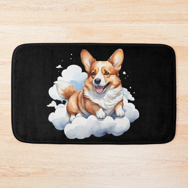 Item preview, cartoon lazy corgi floating around on a cloud designed and sold by Bilisik.