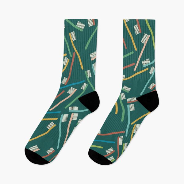 Item preview, Toothbrush Pattern on Green Background designed and sold by kapotka.