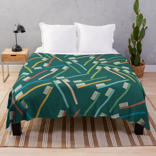 Item preview, Toothbrush Pattern on Green Background designed and sold by kapotka.