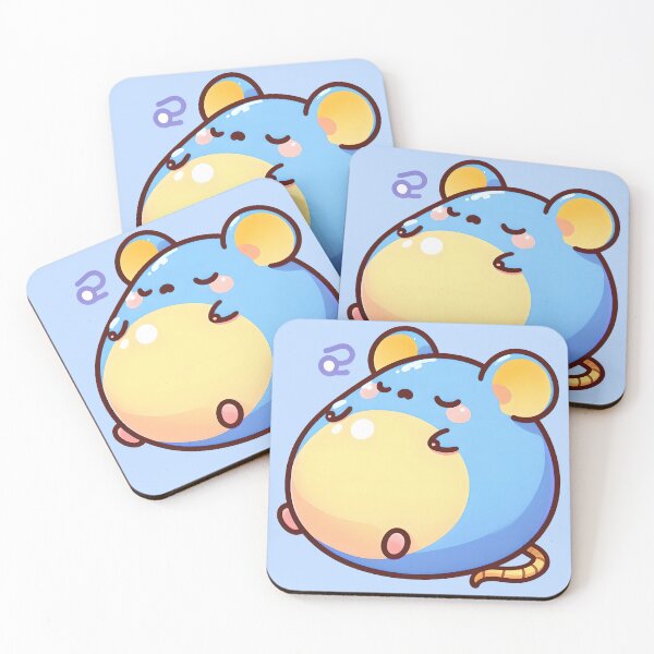 Item preview, Cute blue chubby sleepy mouse designed and sold by ChataMaroon.