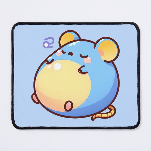 Item preview, Cute blue chubby sleepy mouse designed and sold by ChataMaroon.
