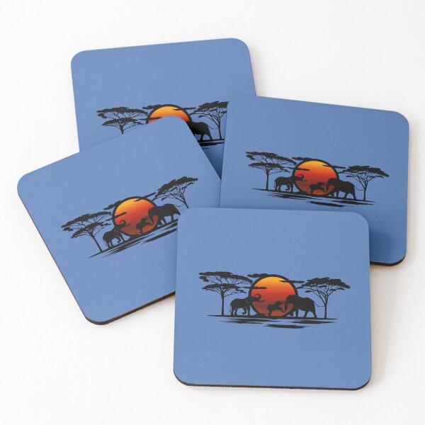 Item preview,  "Charming Elephant Family Playtime at Sunset - Captivating Wall Decor" designed and sold by ChromaticBlend.