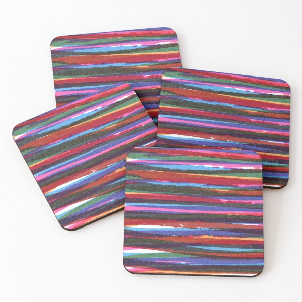 Item preview, Horizontal striped abstract pattern - colorful brush strokes designed and sold by patterncrow.