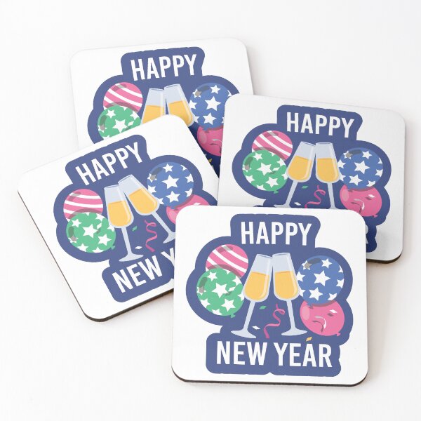 Item preview, newyearstickers, ideasfornewyear, newyearresolutionsticker, balloons, vine, blue, green,  designed and sold by Designstation74.