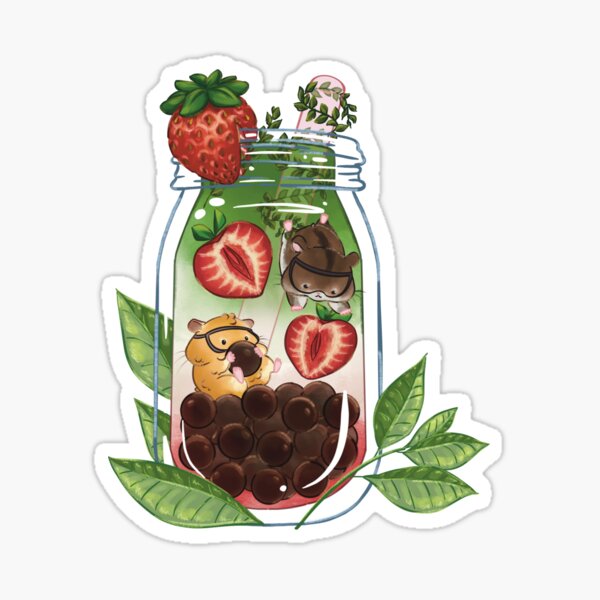 Strawberry Matcha Stickers for Sale