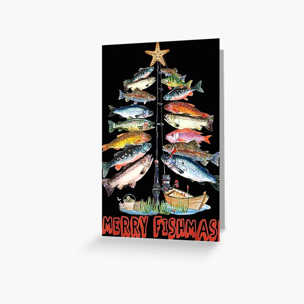 Item preview, Merry Fishmas Christmas Tree Fish Funny Fishing designed and sold by SomeLipTodayy.