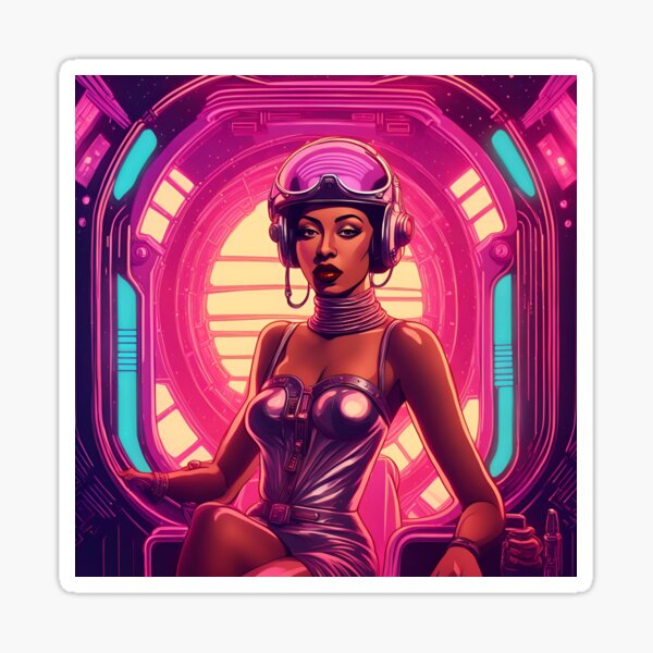 Item preview, Synthwave Josephine Baker designed and sold by gumbogirlonline.