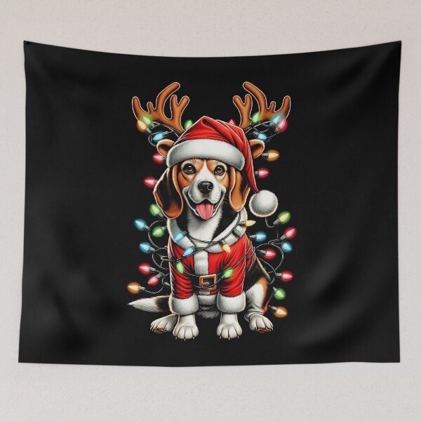 Item preview, Beagle Dog Reindeer Christmas Light Vintage Ugly Sweater Santa's Hat Xmas designed and sold by JoelFox165.