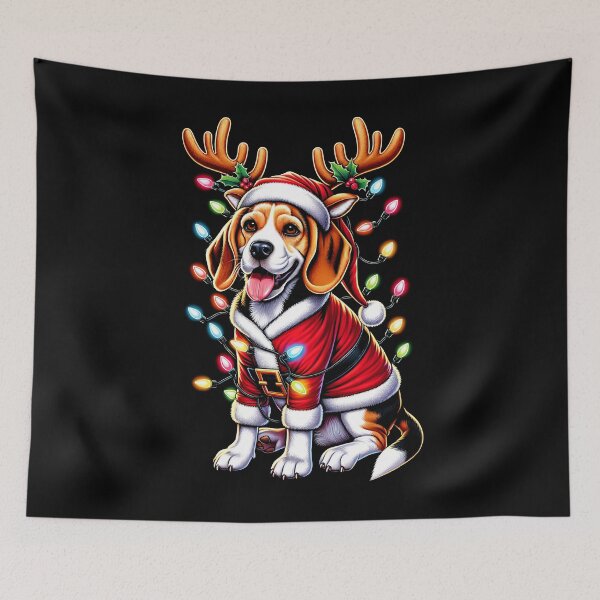 Item preview, Beagle Dog Reindeer Christmas Light Vintage Ugly Sweater Santa's Hat Xmas designed and sold by JoelFox165.
