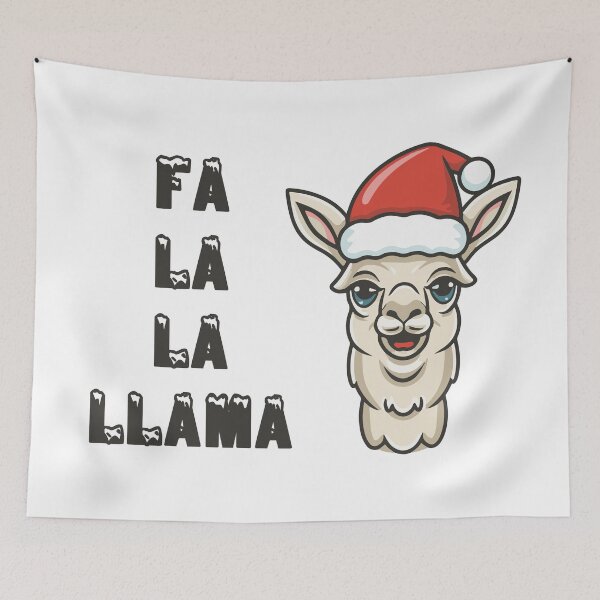 Item preview, Fa La La Llama In Christmas Hat designed and sold by Miaukeru.