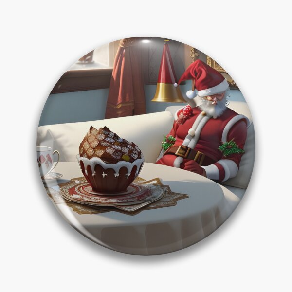 Item preview, Panettone sliced into a chocolate cup with Santa Claus nearby eating it designed and sold by Giuseppe Pellegrino.